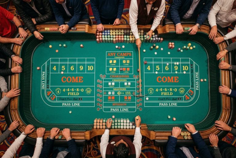 میز بازی کرپس Craps با انواع شرطبندی در کازینو