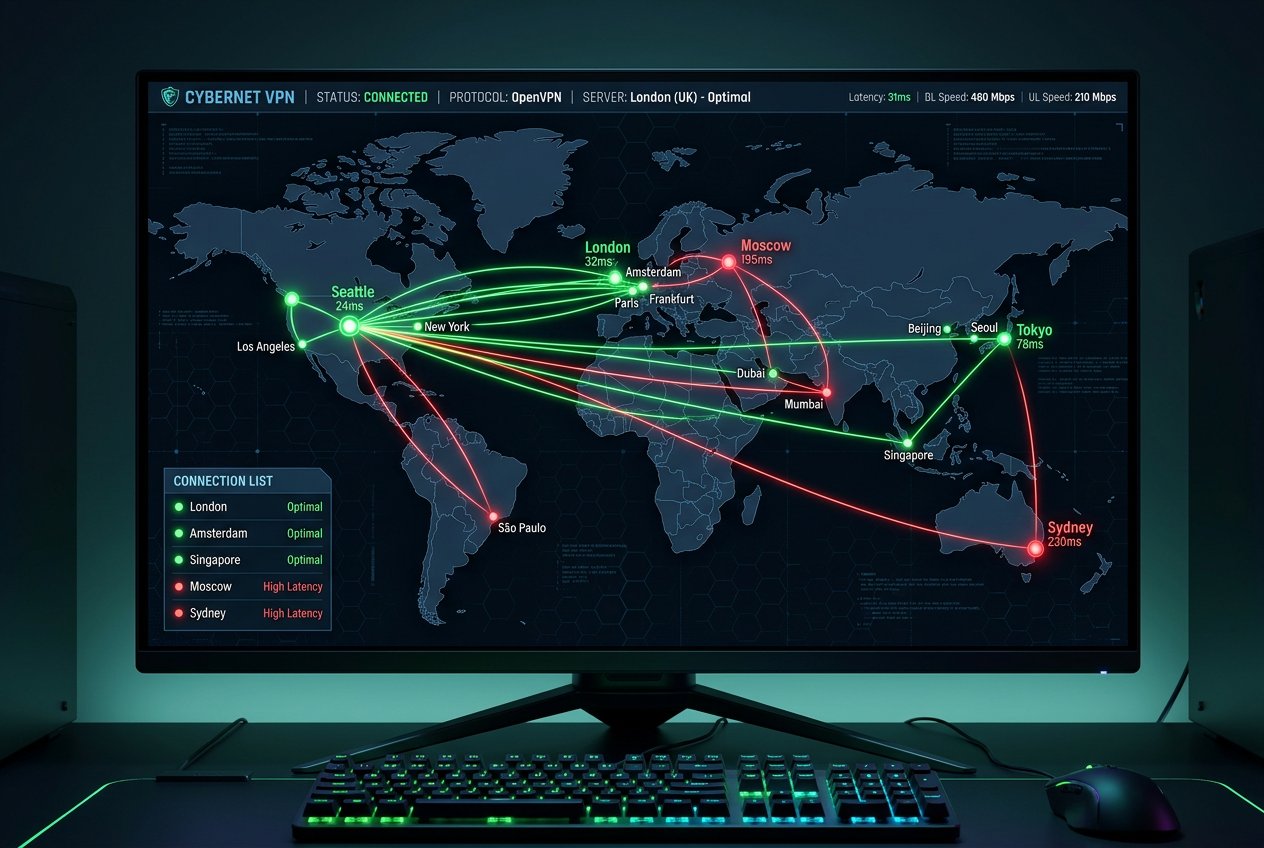 انتخاب سرور مناسب VPN برای بازی
