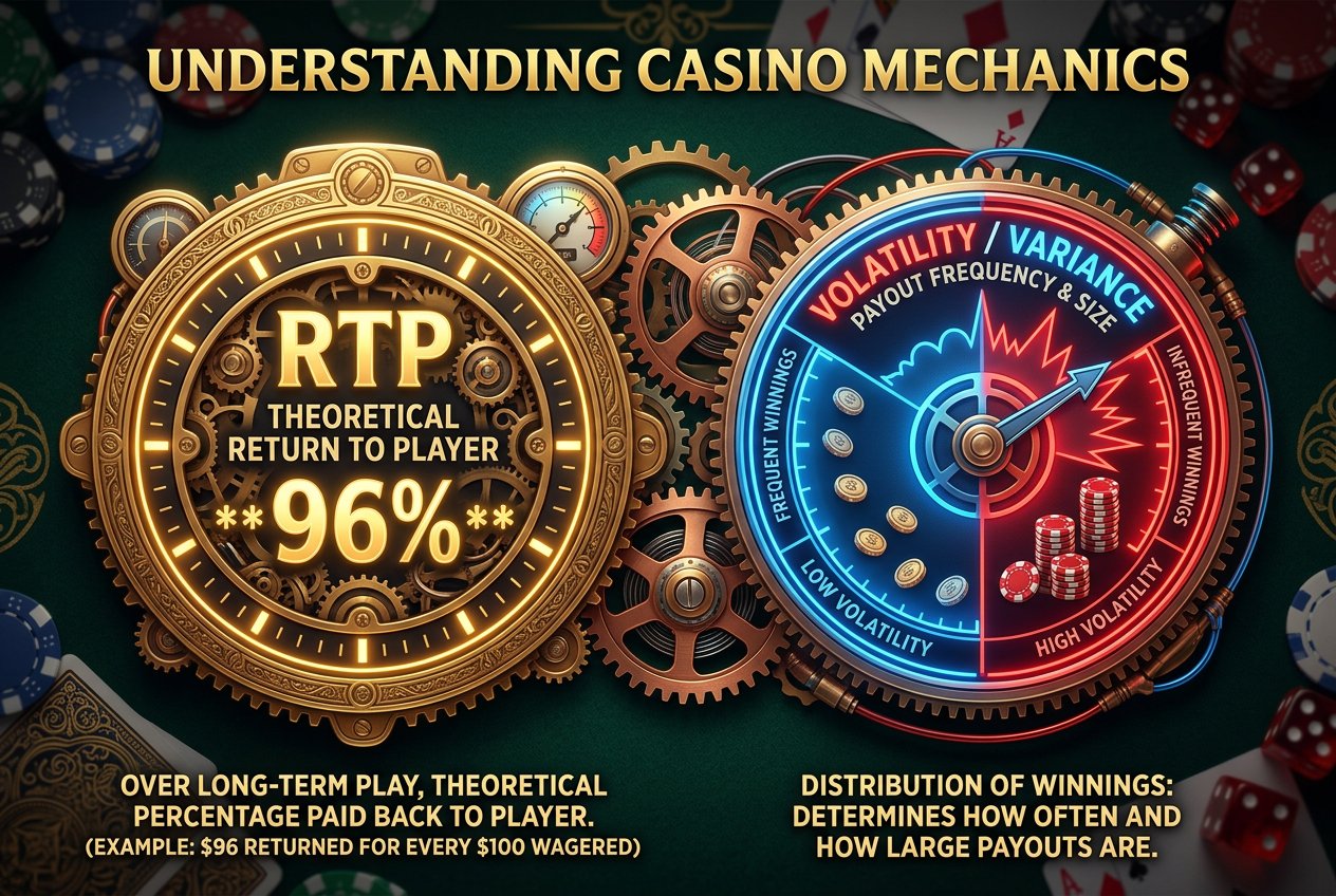 استقلال عملکردی نرخ بازگشت به بازیکن (RTP) و سطح واریانس و نوسان در بازی اسلات