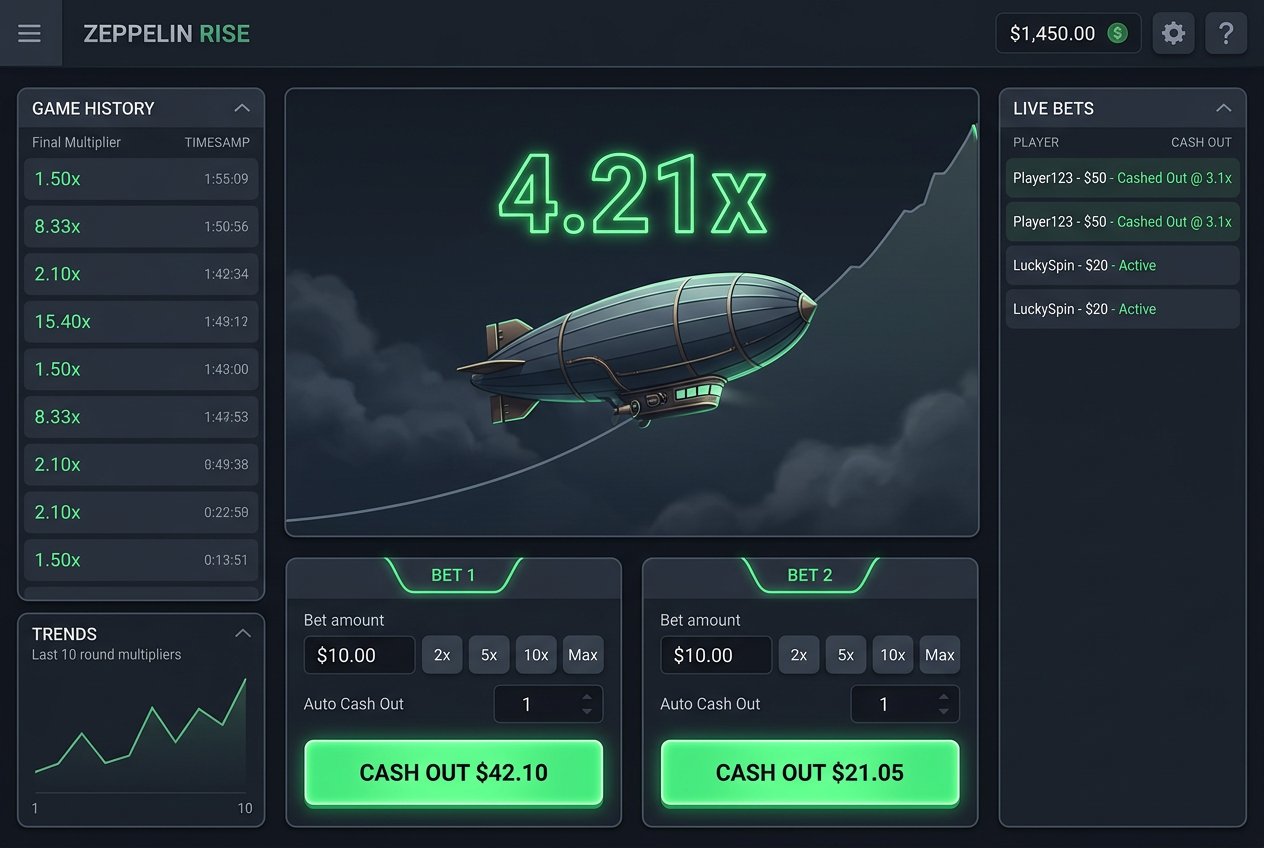 استراتژی شرط بندی دوگانه (Dual Bet) و مدیریت سرمایه در بازی زپلین