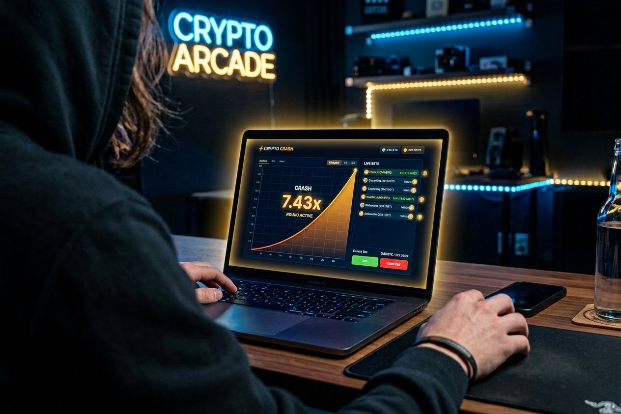 بازی کرش کریپتویی روی لپ‌تاپ در کازینوی آنلاین بین‌المللی با پرداخت ارز دیجیتال